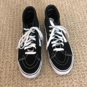 Vans black high top sneakers